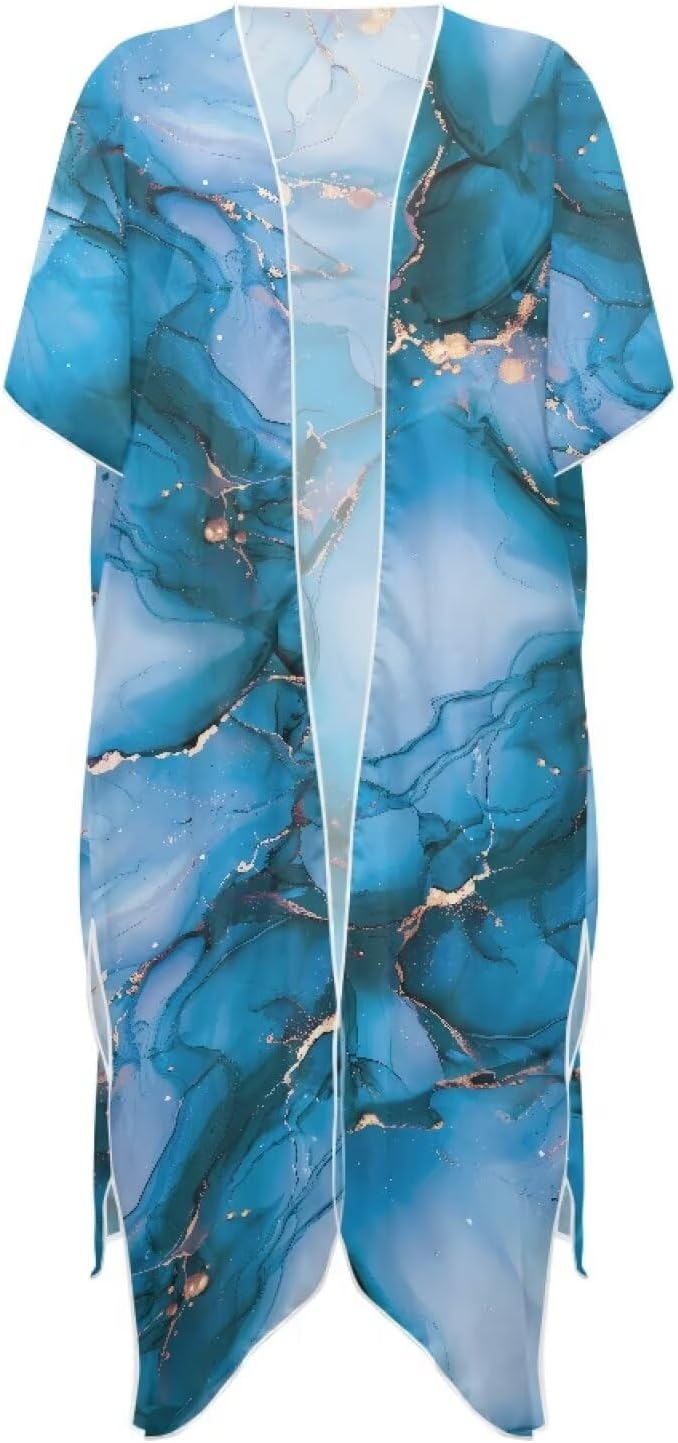 KEIAHUAN Women's Kimono Swimsuit Coverups Long Kimono Cardigan Beach Cover Up Lightweight Casual Swimwear