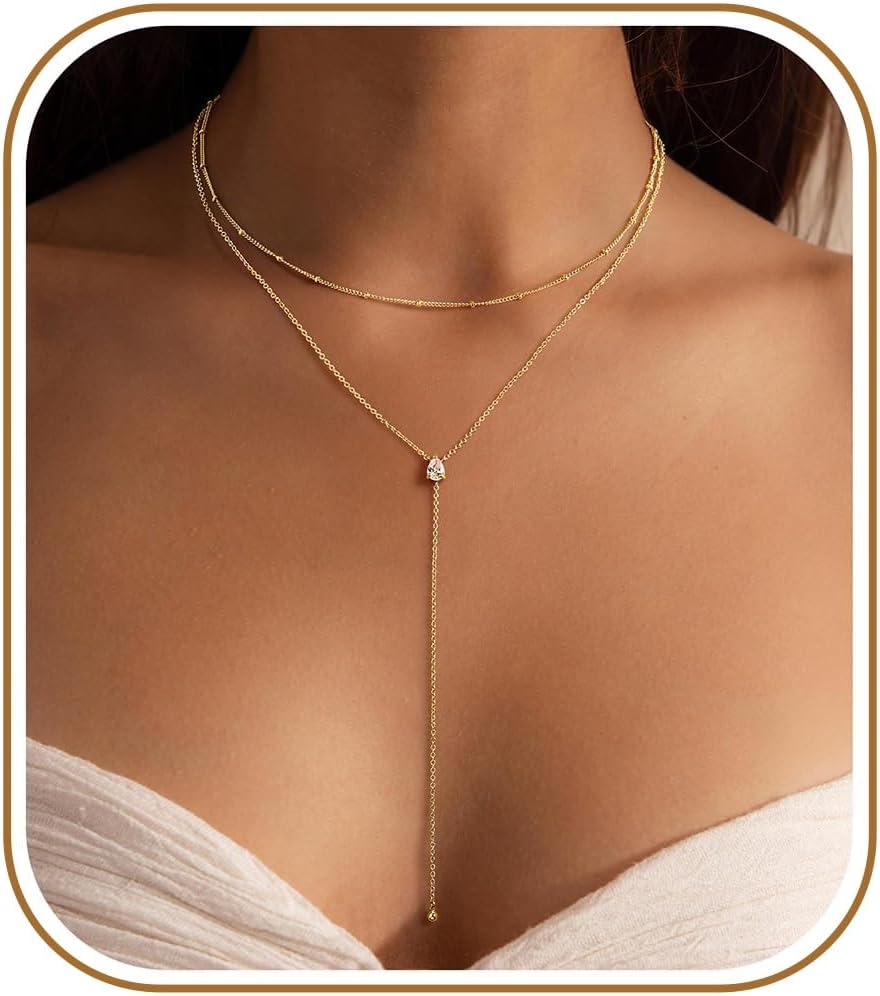 Ursteel Gold Lariat Necklaces