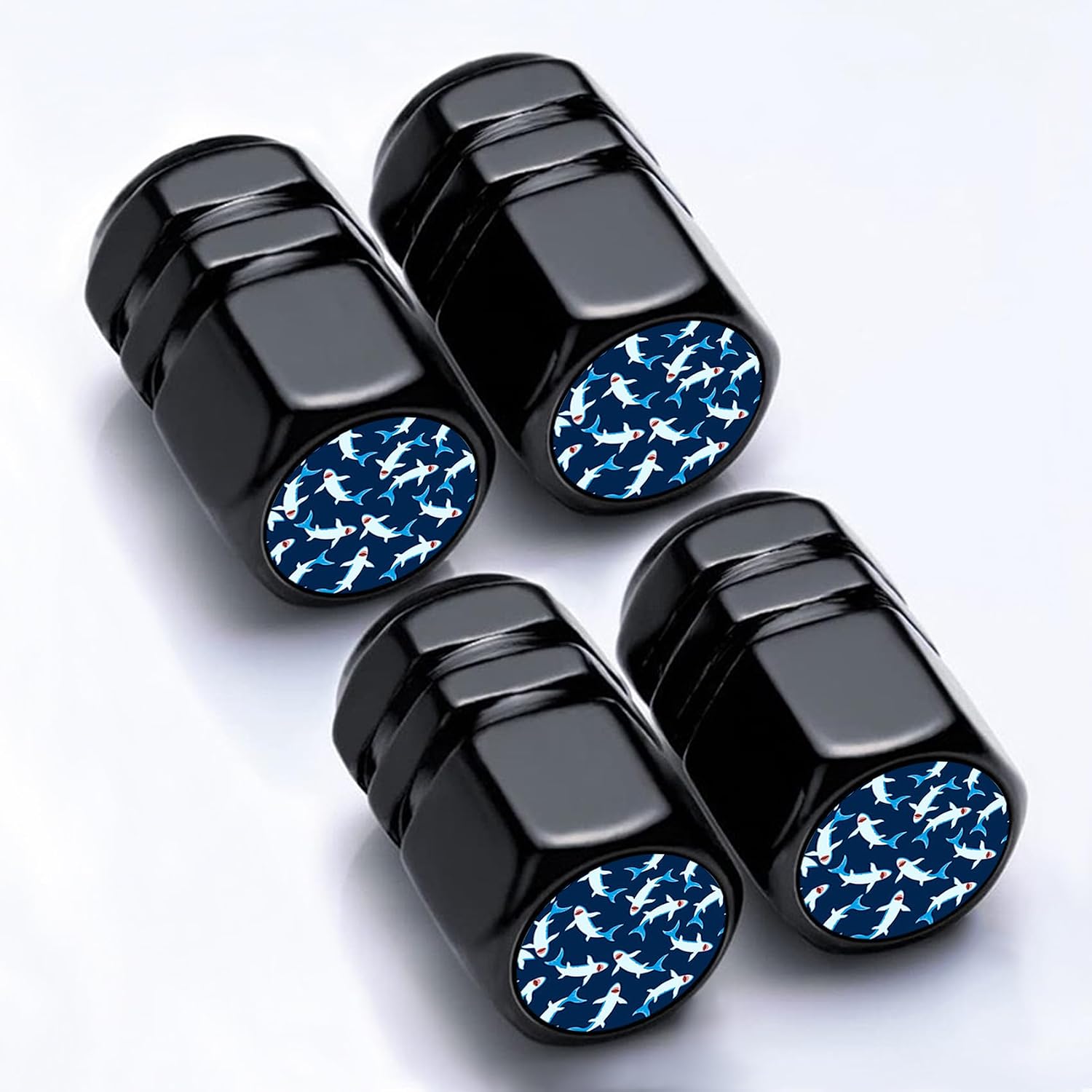 4ack Shark Tire Valve Caps