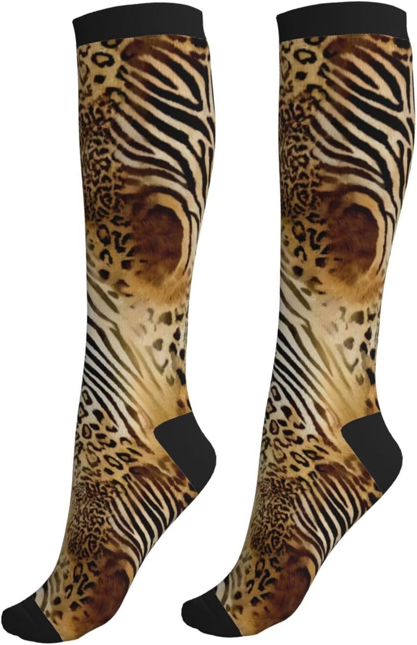 Camo Print Compression Socks Calf Knee High Support Socks Novelty For Women Men Nurse Athletic Running Hiking Travel