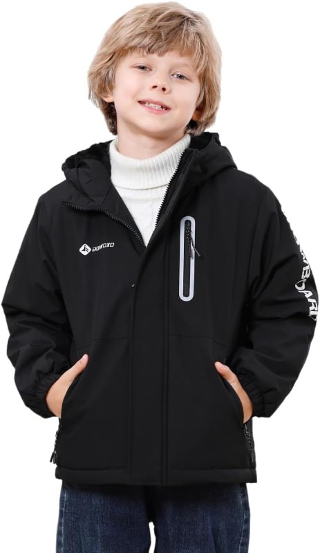 Girls' Waterproof Winter Ski Jacket – Warm Fleece Lined Windproof Snow Coat with Hood for Outdoor Adventure