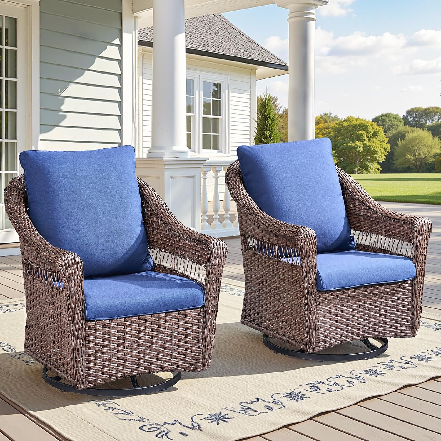 Wicker Swivel Rocker Patio Chairs