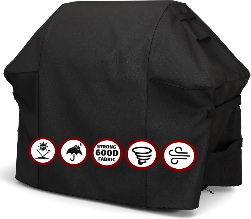 PR!CE DROP ( ) SHINESTAR Grill Cover for Outdoor Grill, Fits Most 3-4 Burner Grills 600D Oxford Heavy Duty Waterproof BBQ Covers, Triple Lock Windproof Straps & Ventilation Ports, 55 Inch