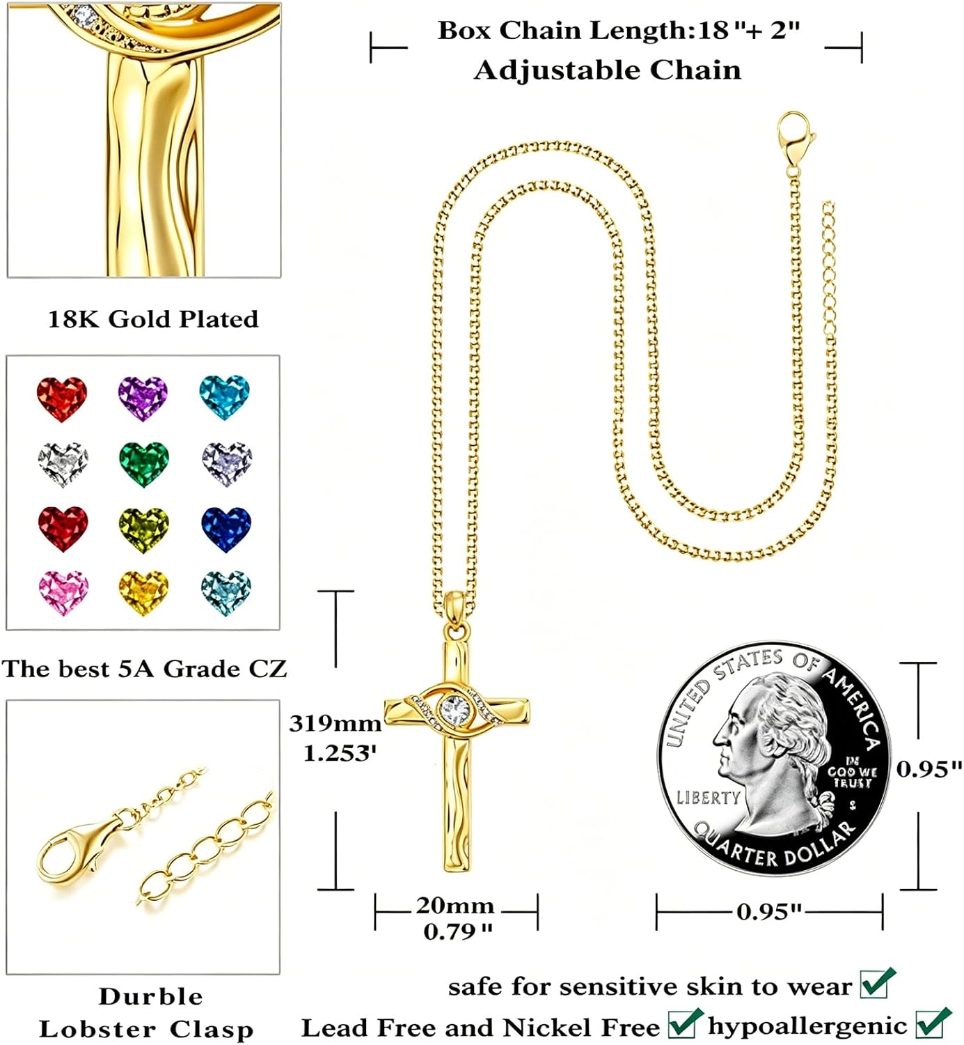 HeartMelody Gold Cross Necklaces