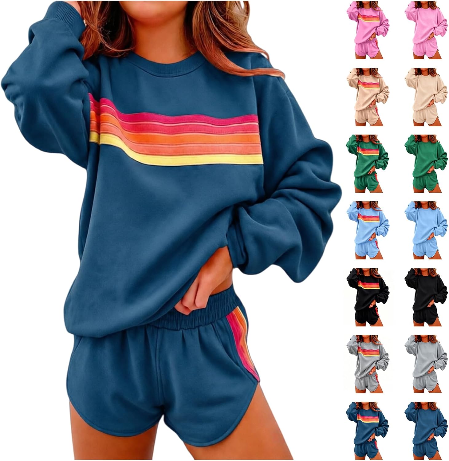 Rainbow Striped Lounge Sets