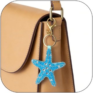 Beach Bag Charm Shell Keychain Starfish Coconut Tree Sea Star Keychain Summer Beach Purse Charm for Women