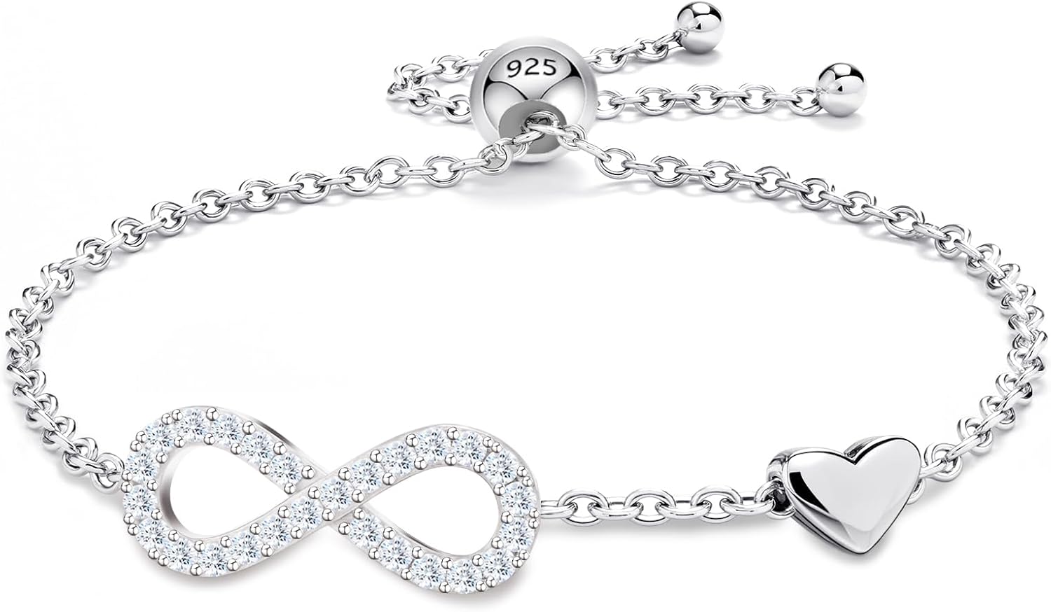 Moissanite Heart Charm Bracelets