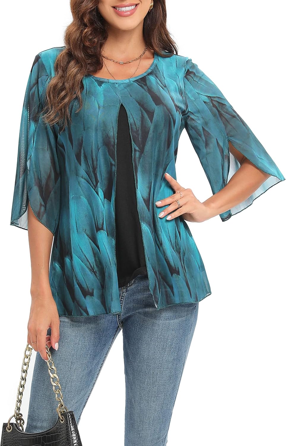 MOQIVGI Bell Sleeve Tops