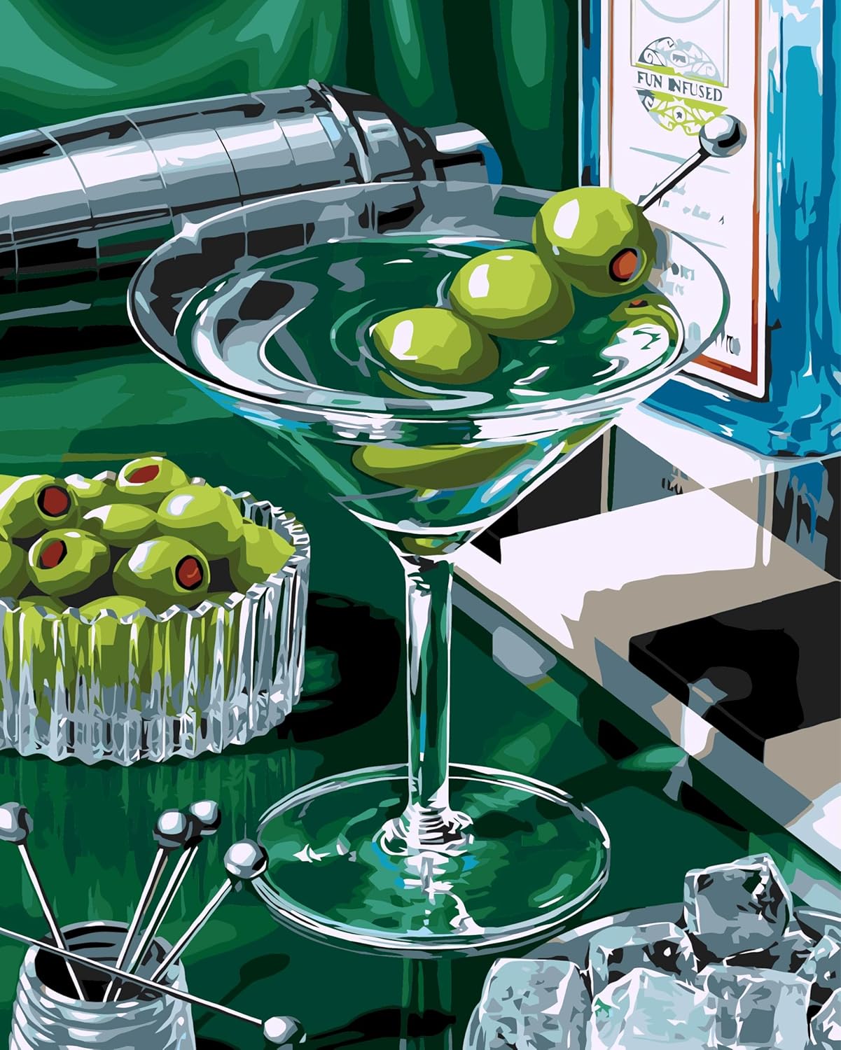 Ekuxom Cocktail Paint by Numbers Kits