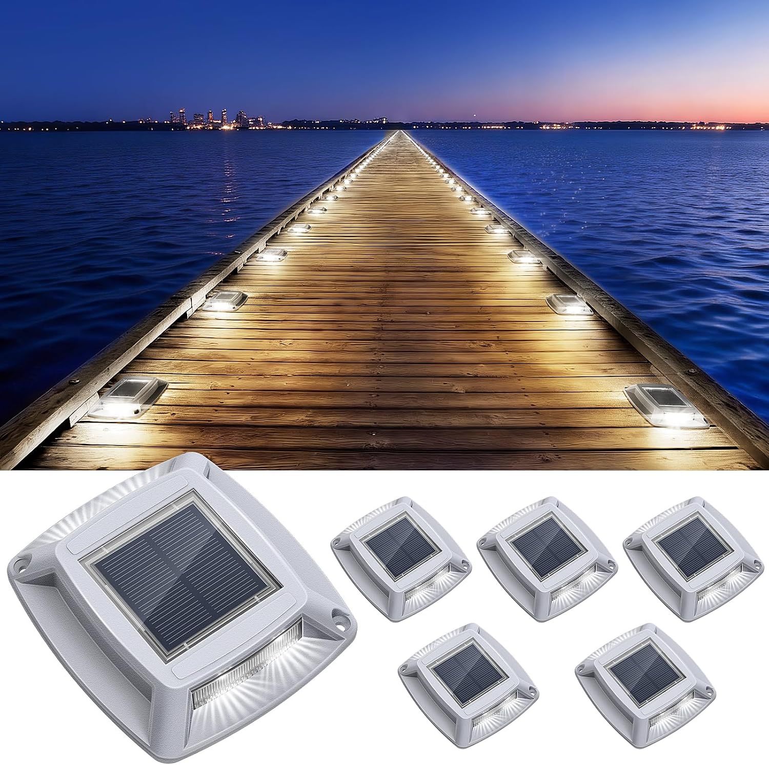 Solar Dock Lights (White