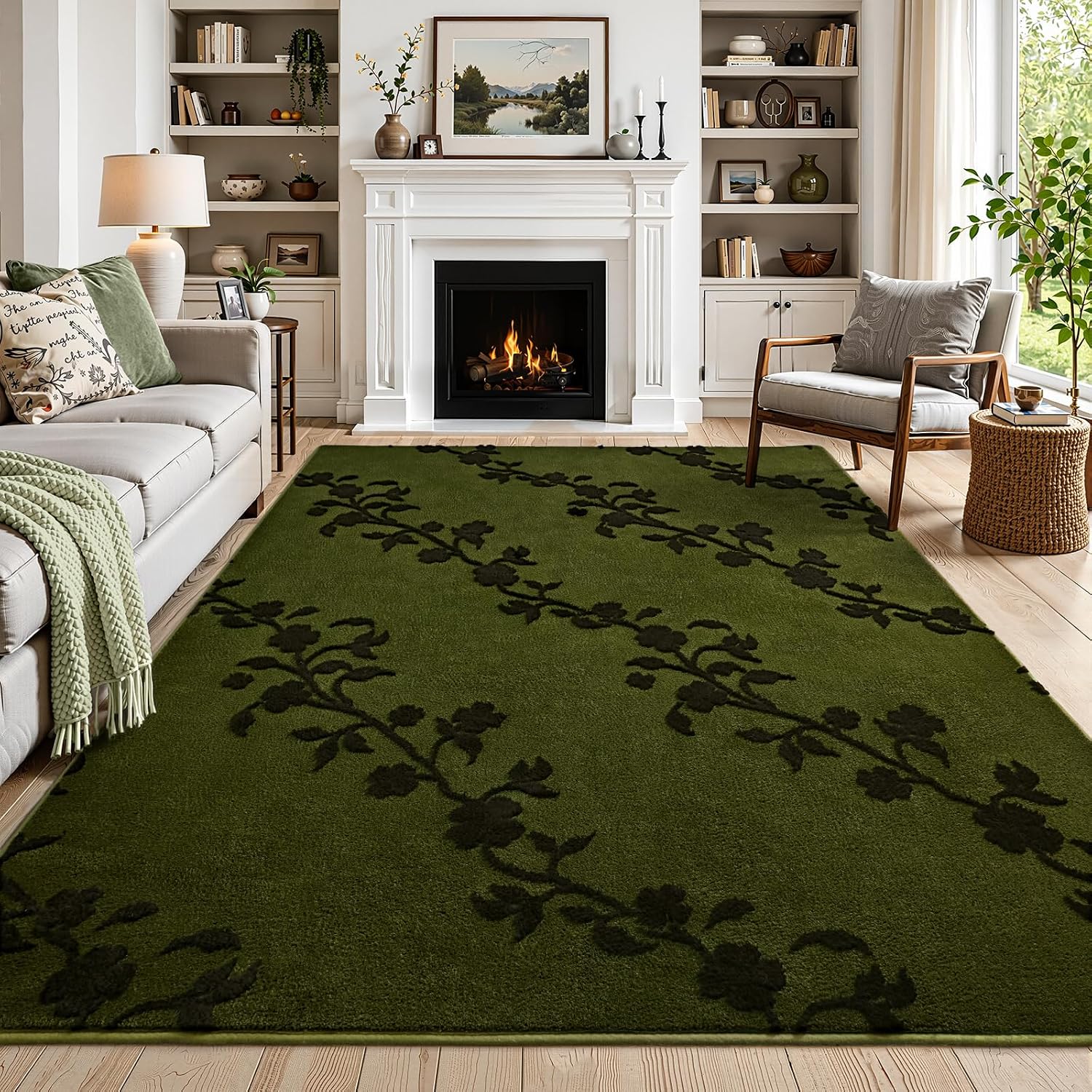 Fosirug Olive Green Area Rugs