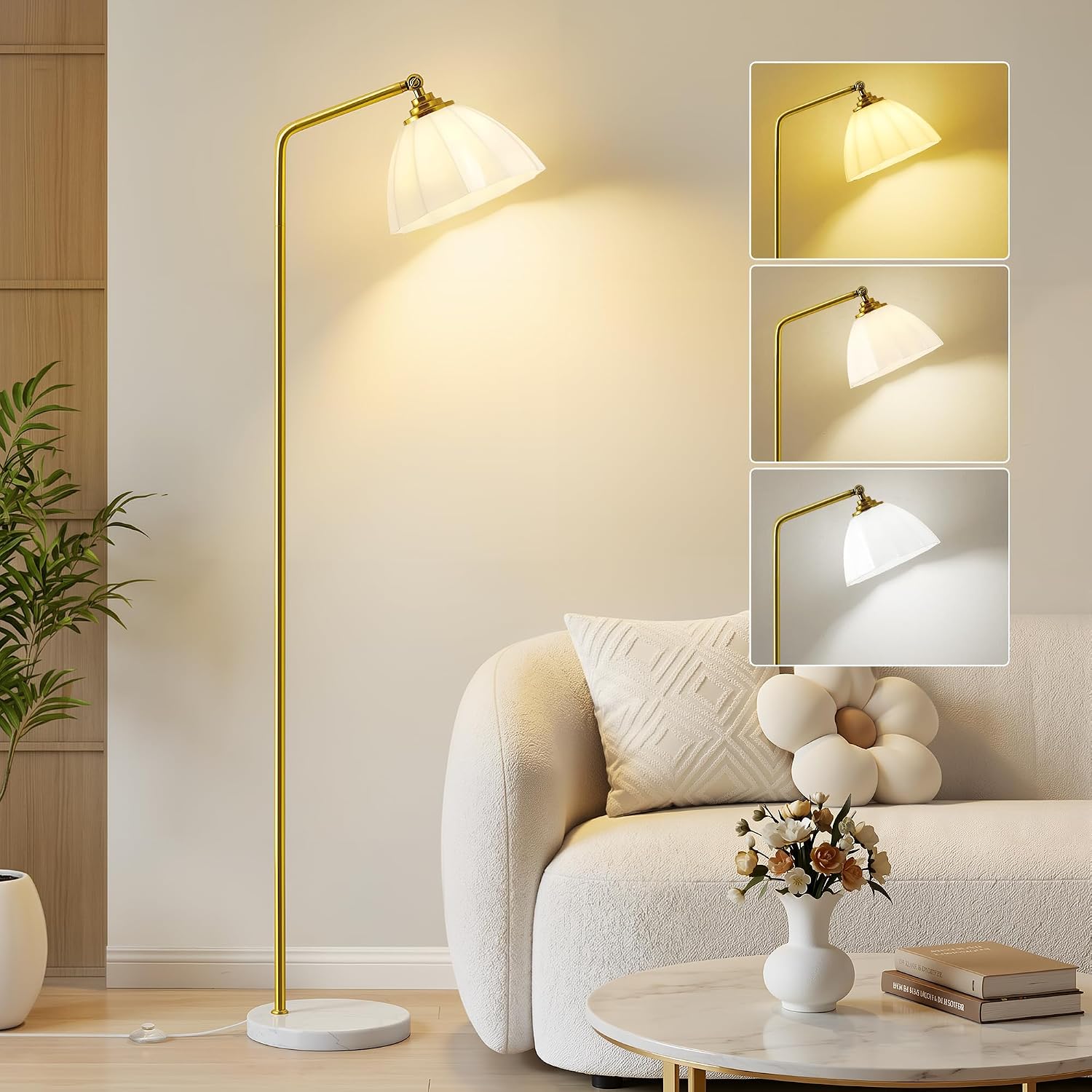 GyroVu Floor Lamps for Living Room, 63" Modern Tall Standing Lamp, 3CCT