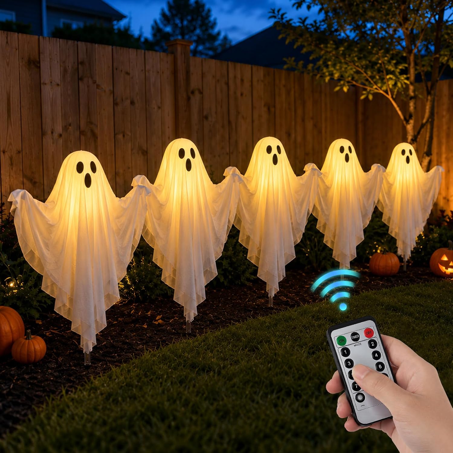 Halloween Lighted Ghost Stakes