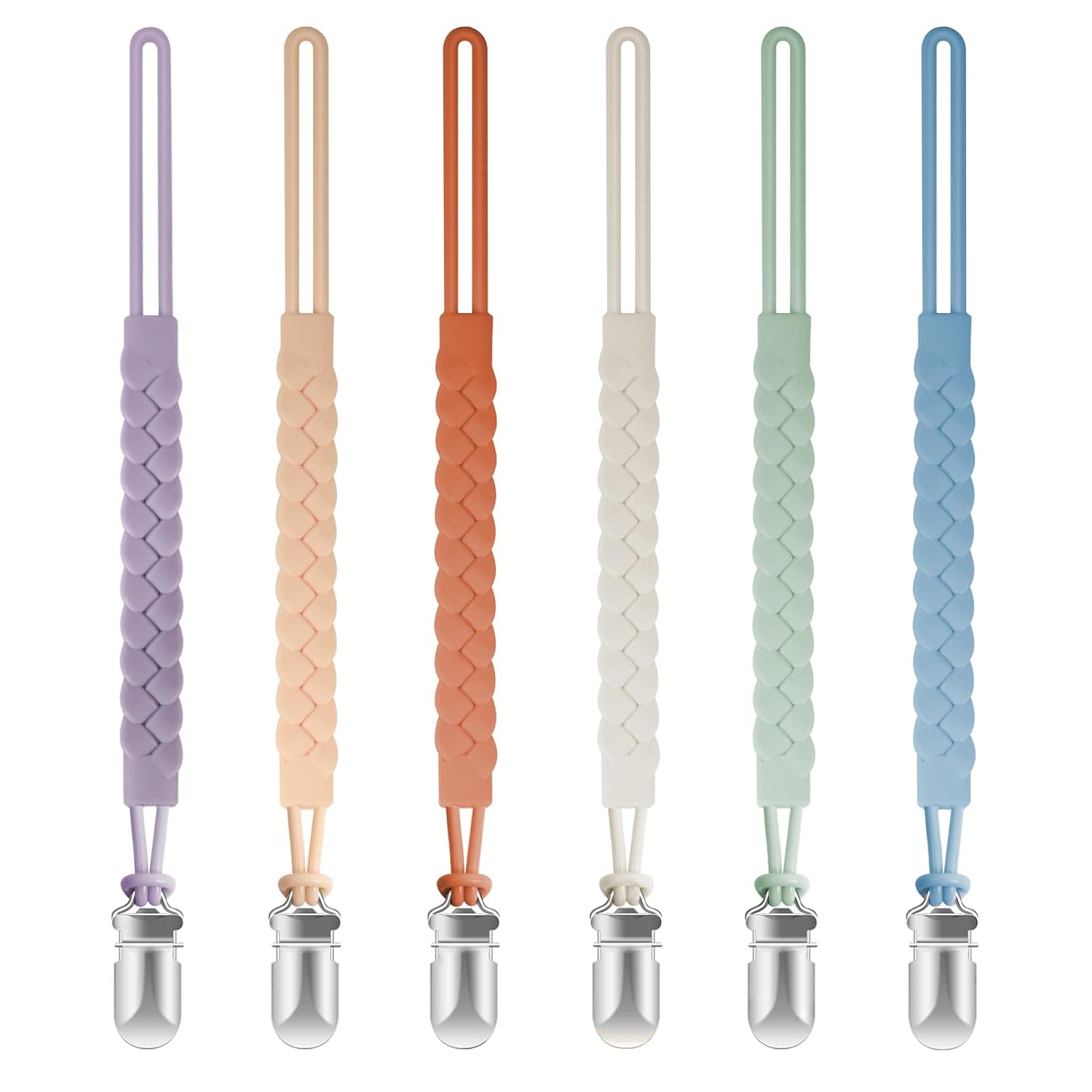 Silicone Pacifier Clips (6-Pack