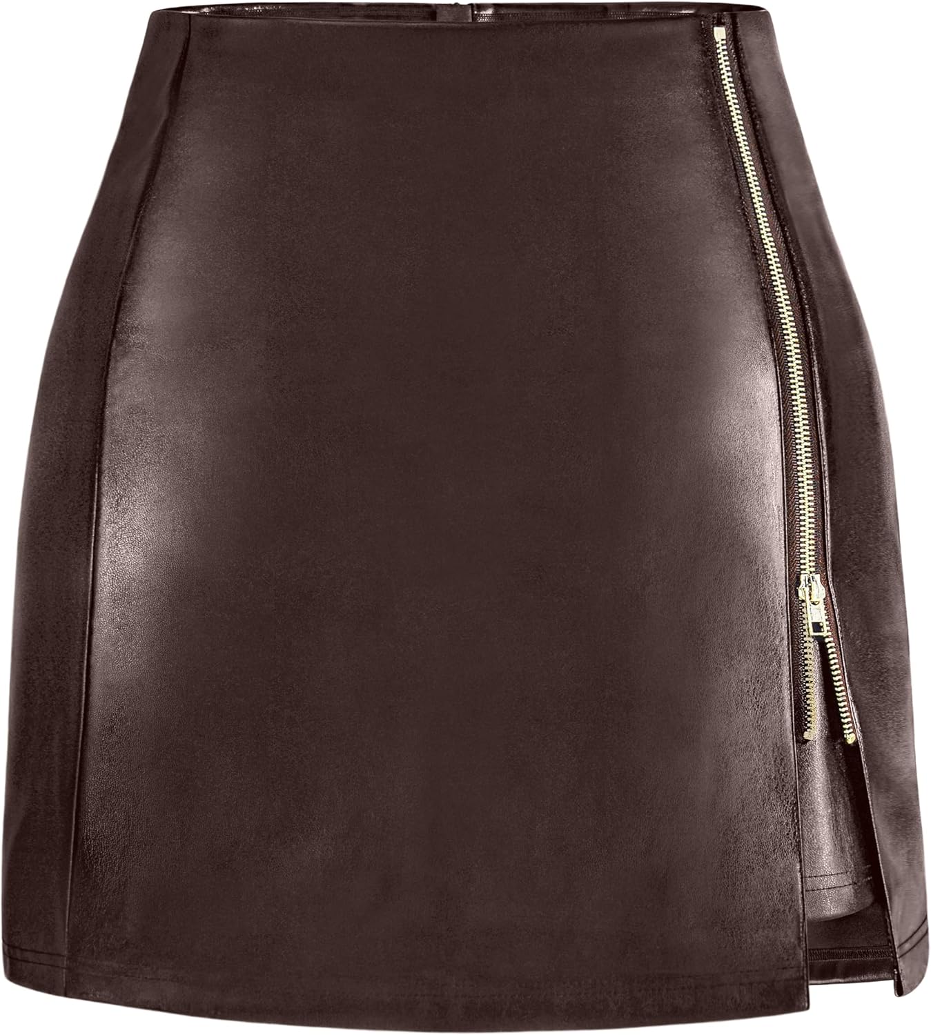 Fluffy Sense Leather Mini Skirts