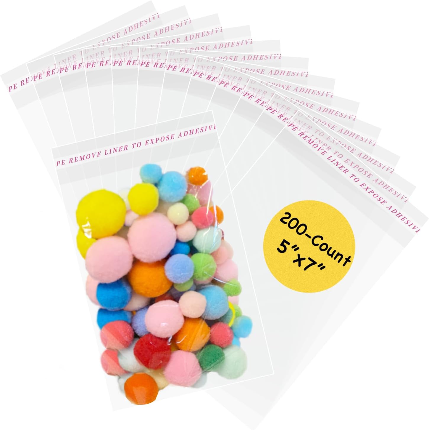 Yeaban Clear Self-Sealing Cellophane Bags