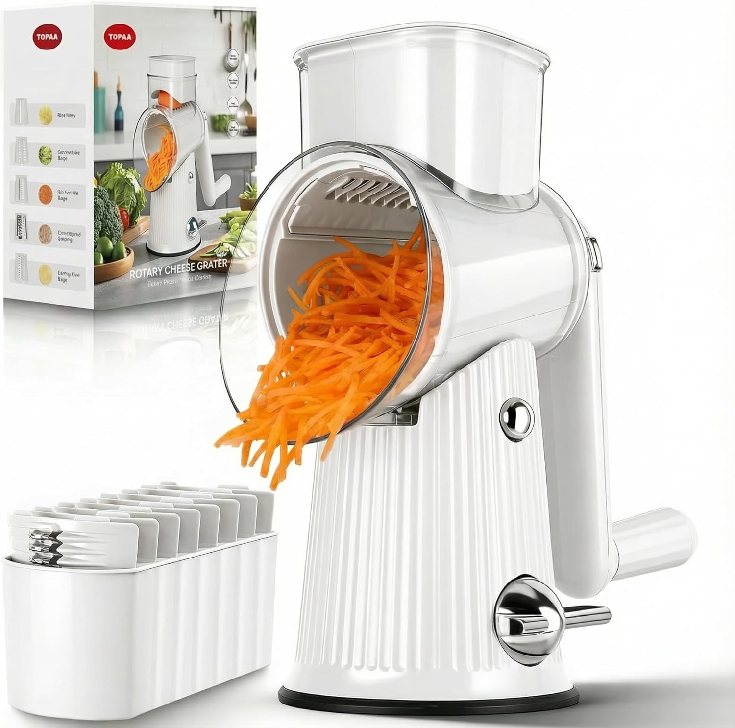 Rotary Cheese Graters (White