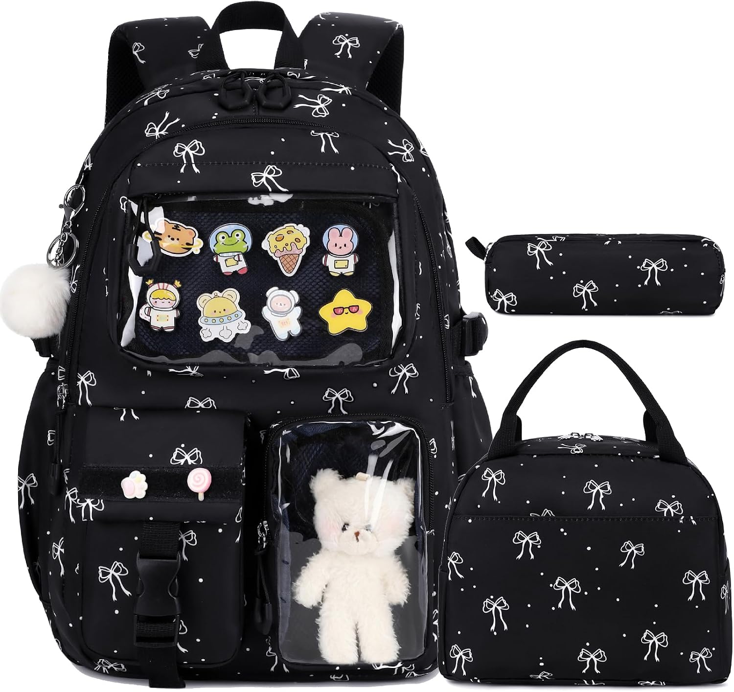 Kimwadalh Black School Backpack Sets