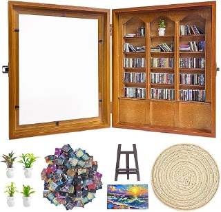 PR!CE DROP + 5% OFF CLIP COUP0N ( ) Mini DIY Wooden Bookshelf with 260 Books Anxiety Relief Desk Decor