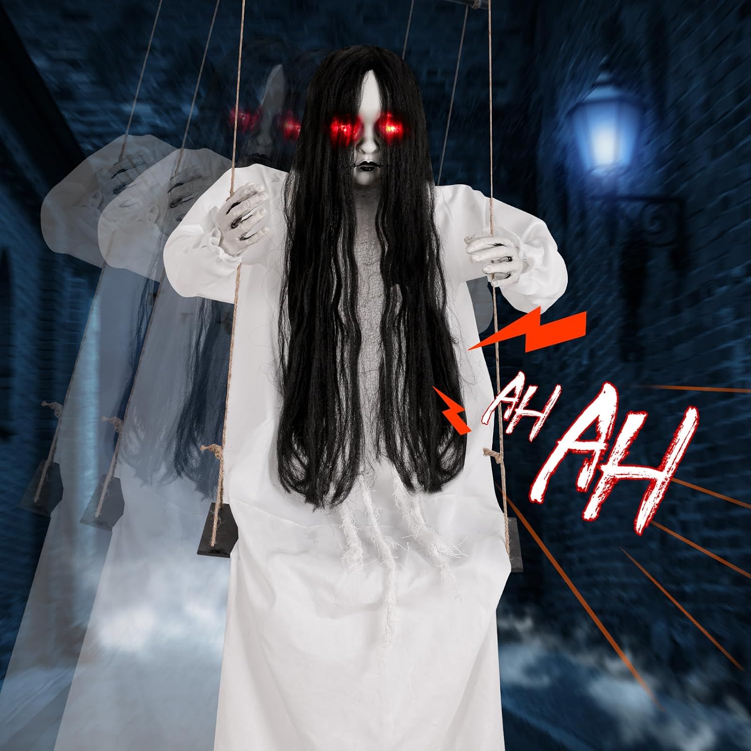 Scary Hanging Swinging Girl Props