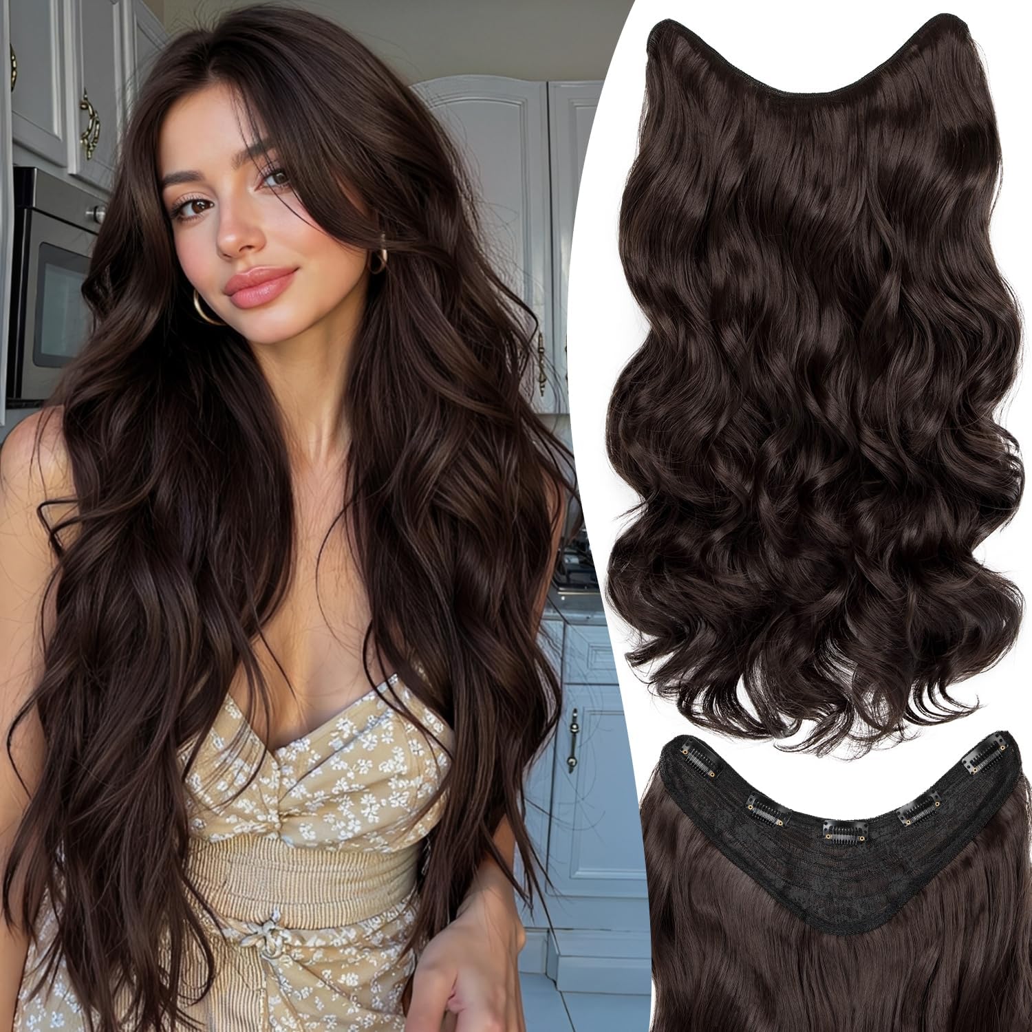 HANDAOYOU U-Lace Clip-in Hair Extensions