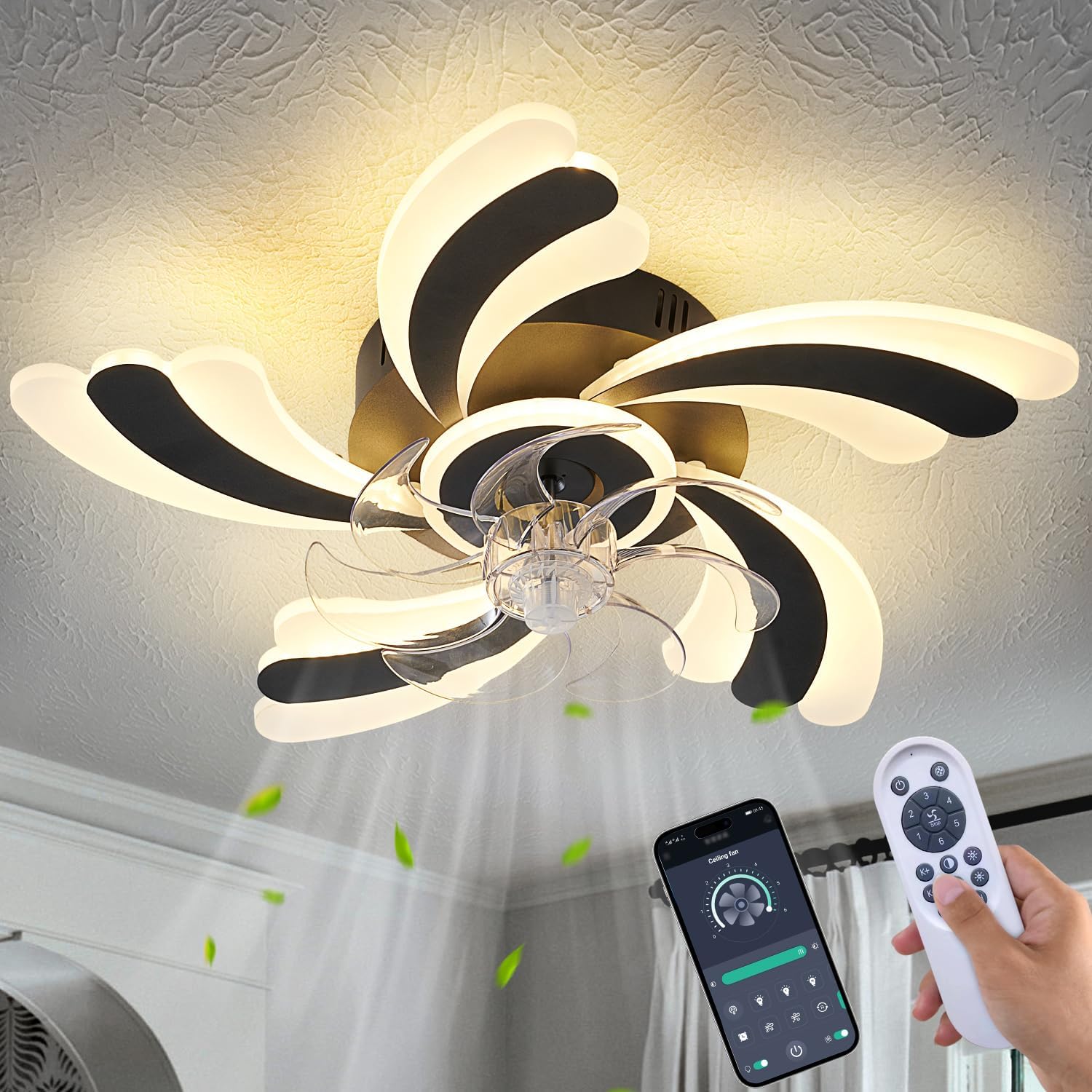 Low Profile Ceiling Fans with LED Light