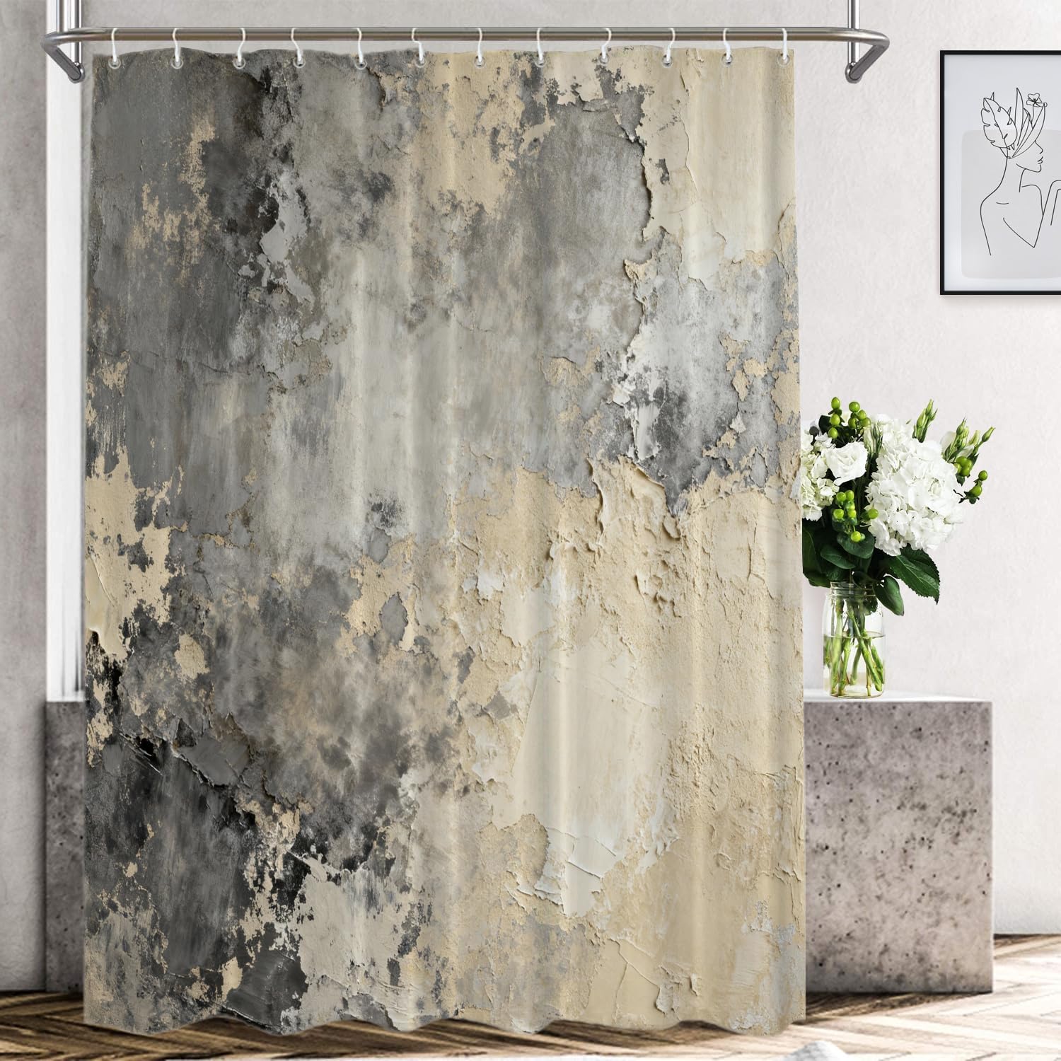 Shrahala Taupe Shower Curtains