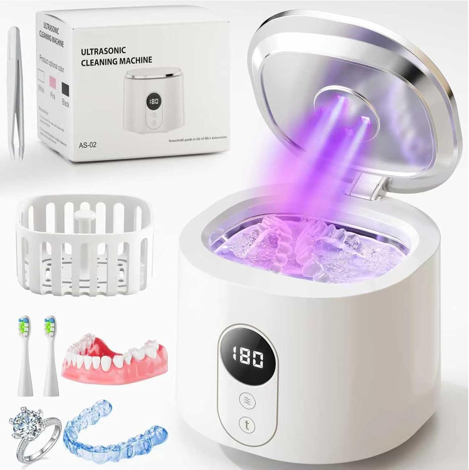 Ultrasonic Retainer Cleaners (White) | Health & Household