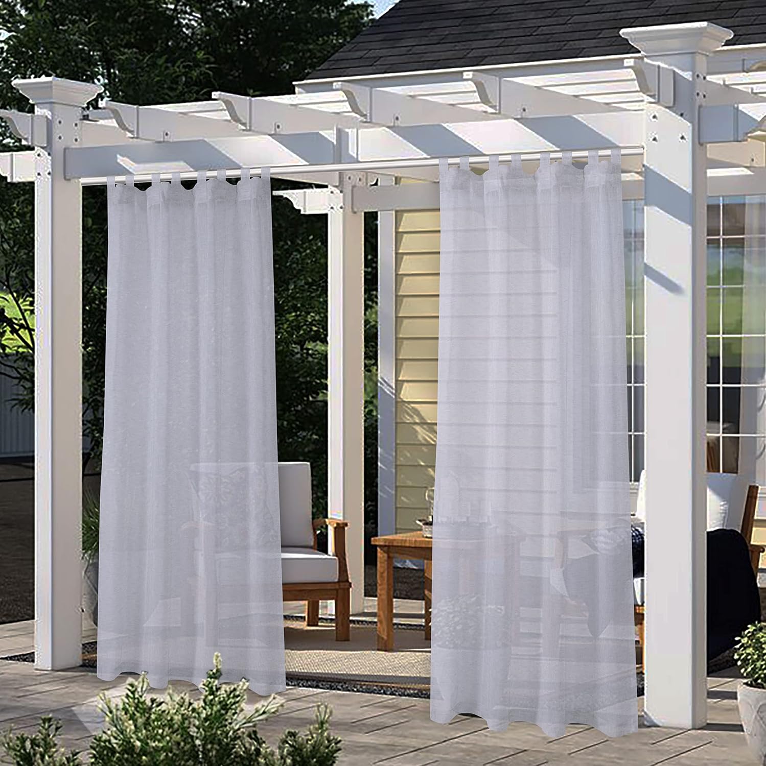 Lordtex Burlap Curtains (Silver) | Patio, Lawn & Garden