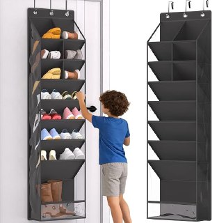 PR!CE DROP UNDER 12 ( ) Over the Door Shoe Organizer for 16-20 Pairs, Black