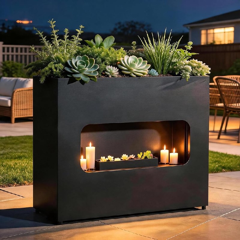 Metal Outdoor Planter Box 36INx12INx28IN