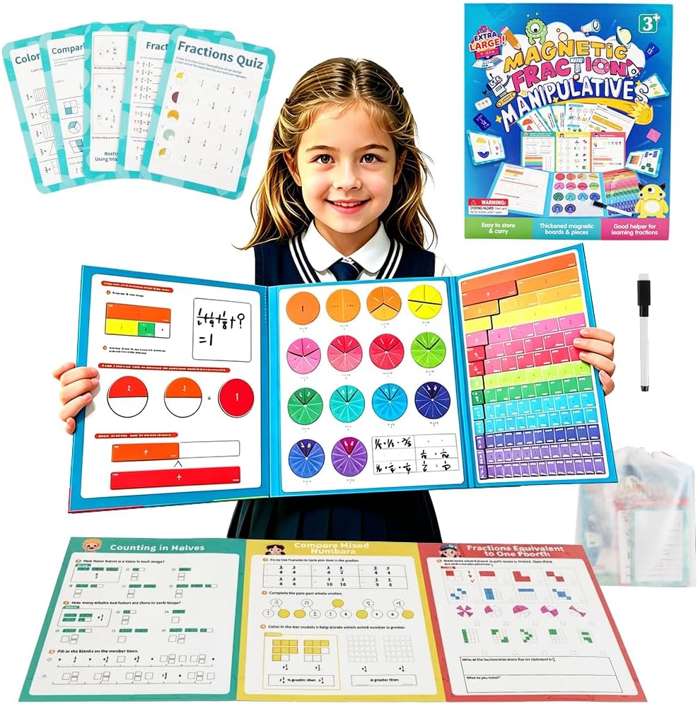 Magnetic Fraction Educational Puzzles