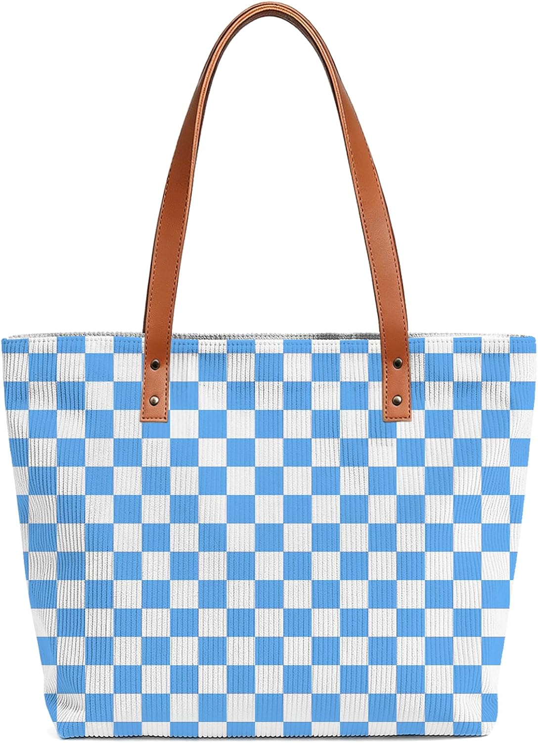 ZVUZVO Checkered Corduroy Tote Bags