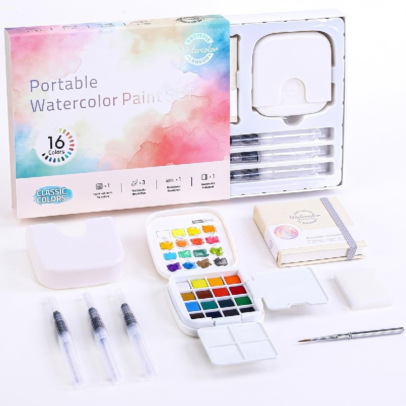 Mini Watercolor Paint Sets (16 Colors
