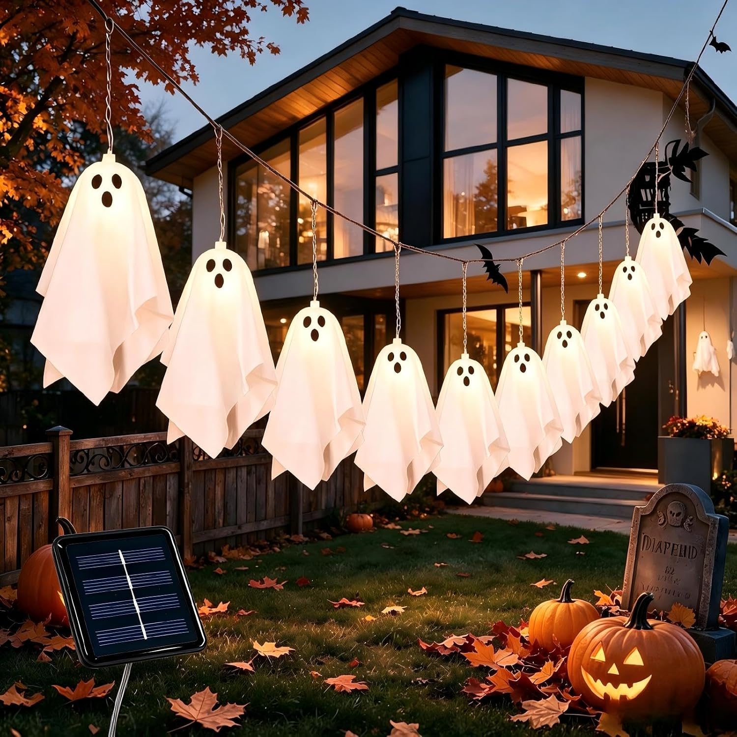 Solar Halloween Ghost Decorations