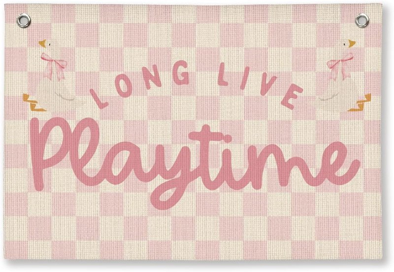 Playroom Wall Decor, Toddler Goose Playroom Decor Hanging Linen Banner,Play Room Wall Decor for Nursery Nursery, 20x30 Inch