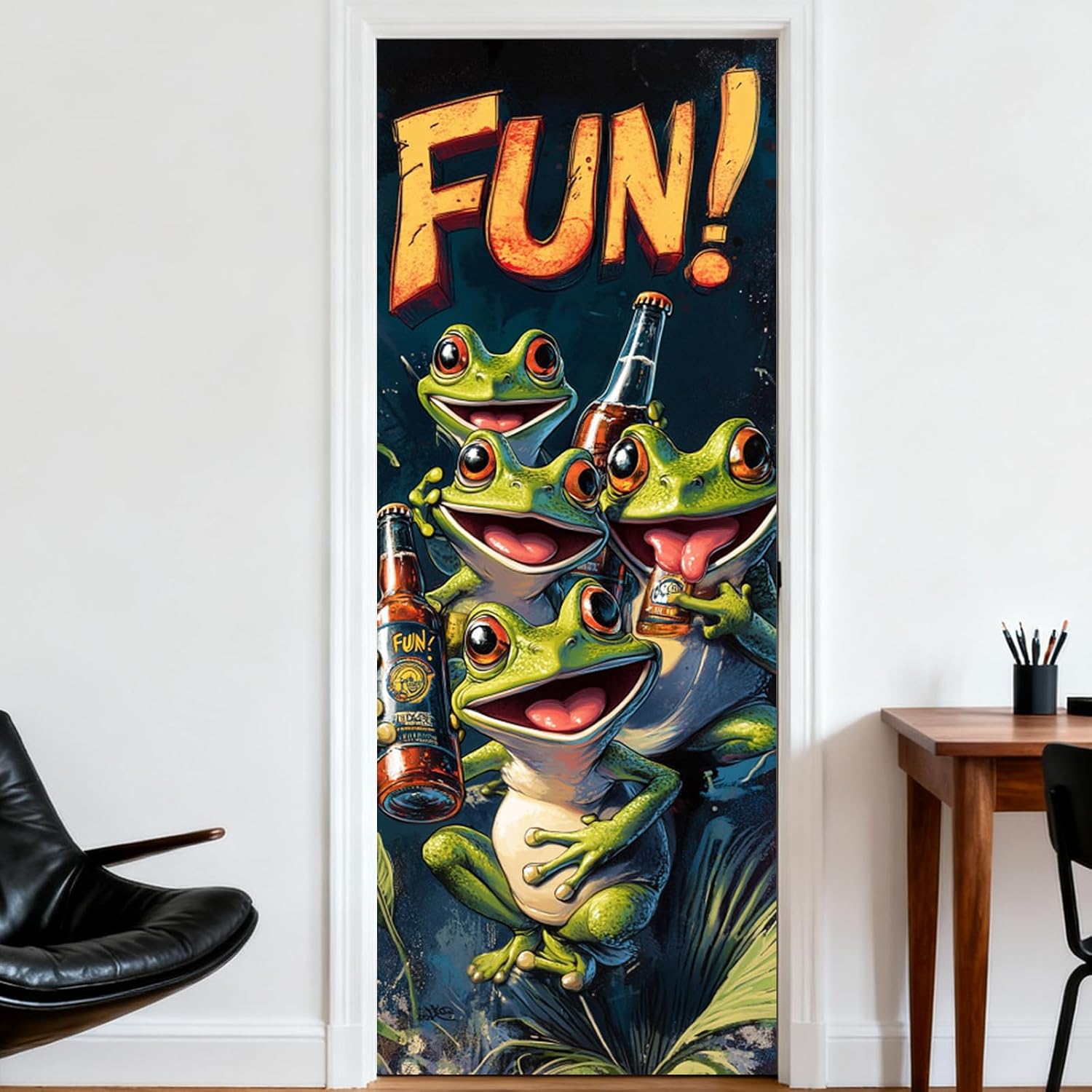 Nuxovilar Fun Frog Door Stickers