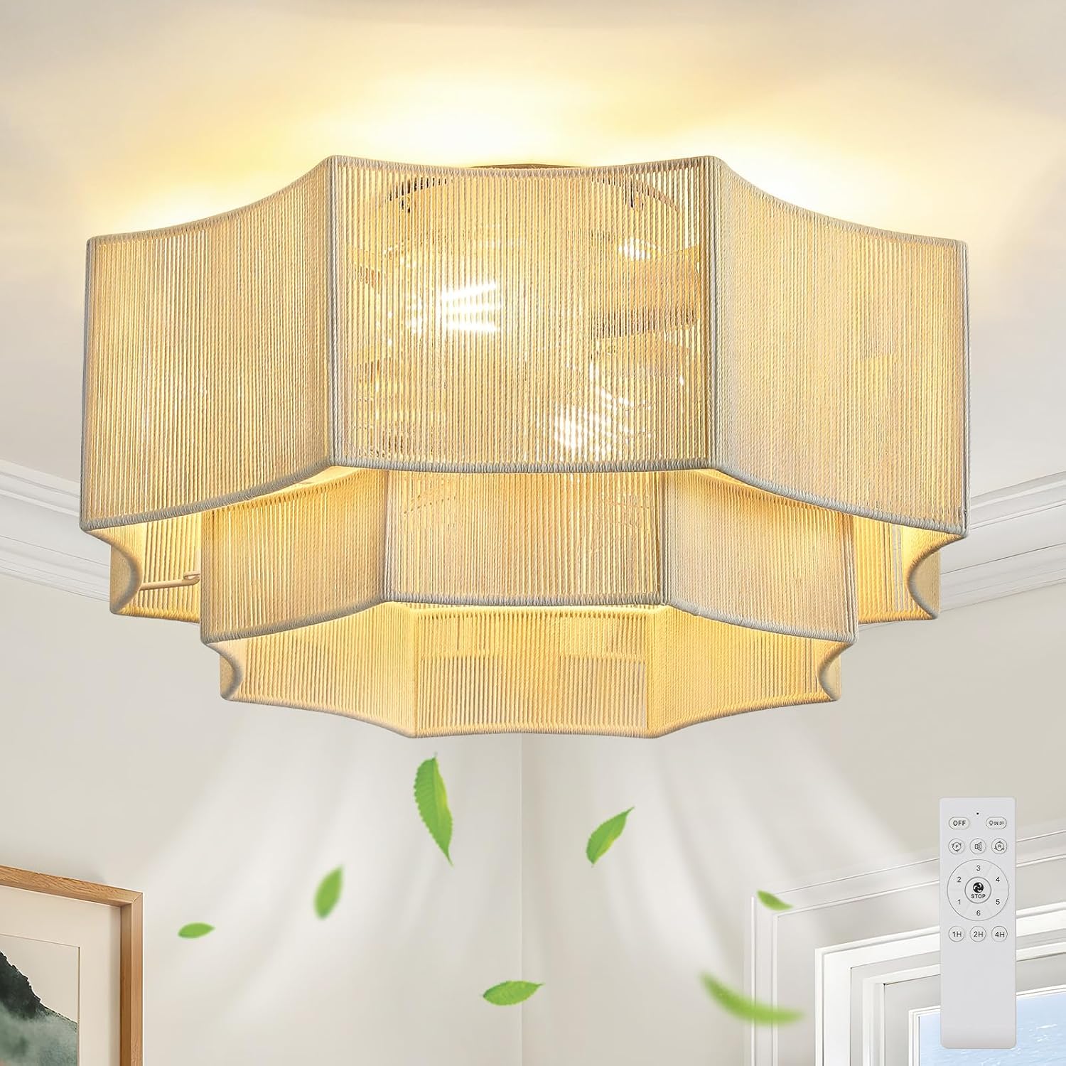 Epinl Boho Ceiling Fans with Lights