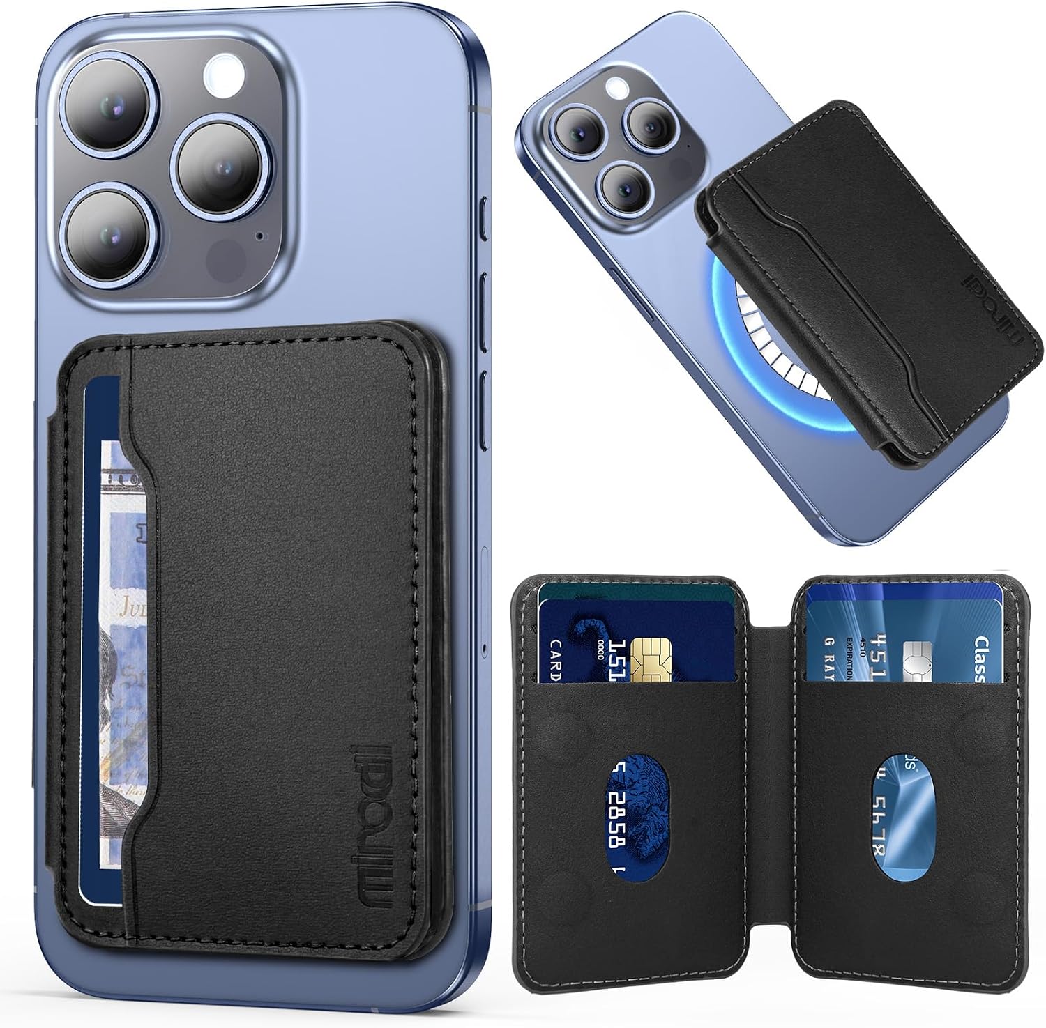 Miroddi Magsafe Wallets Black