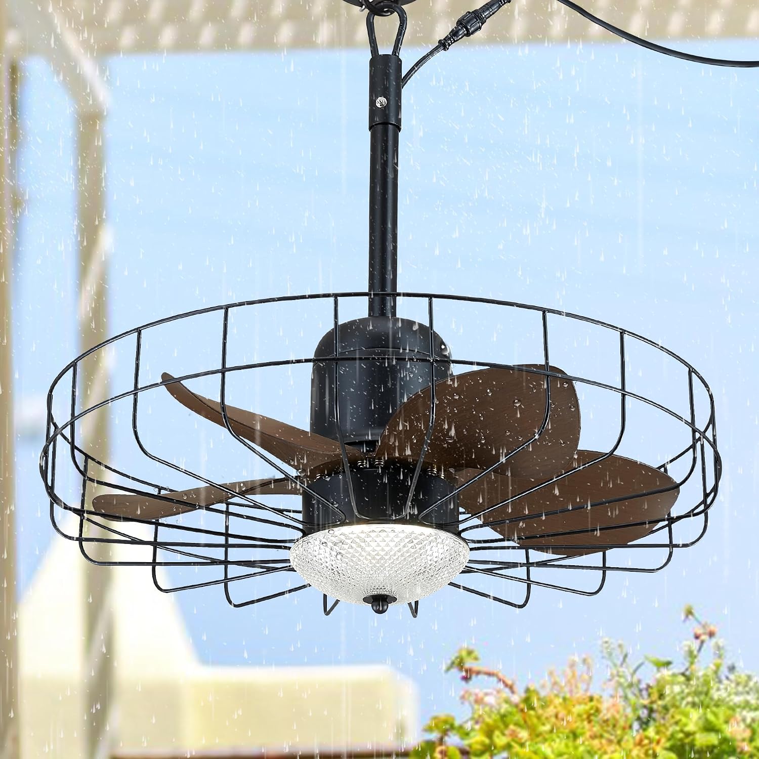 Outdoor Gazebo Fans with Lights