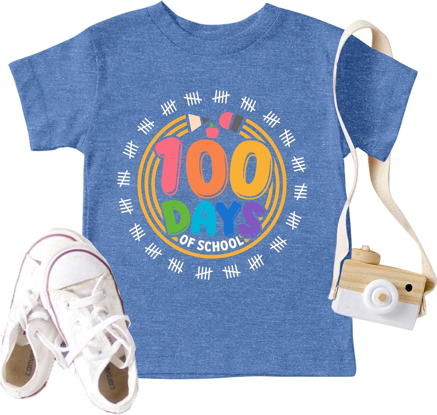 Toddler Boys Girls 100 Days of School Shirt Kids Happy 100th Day of School Tshirt Kindergarten Tee Tops 4y-7y