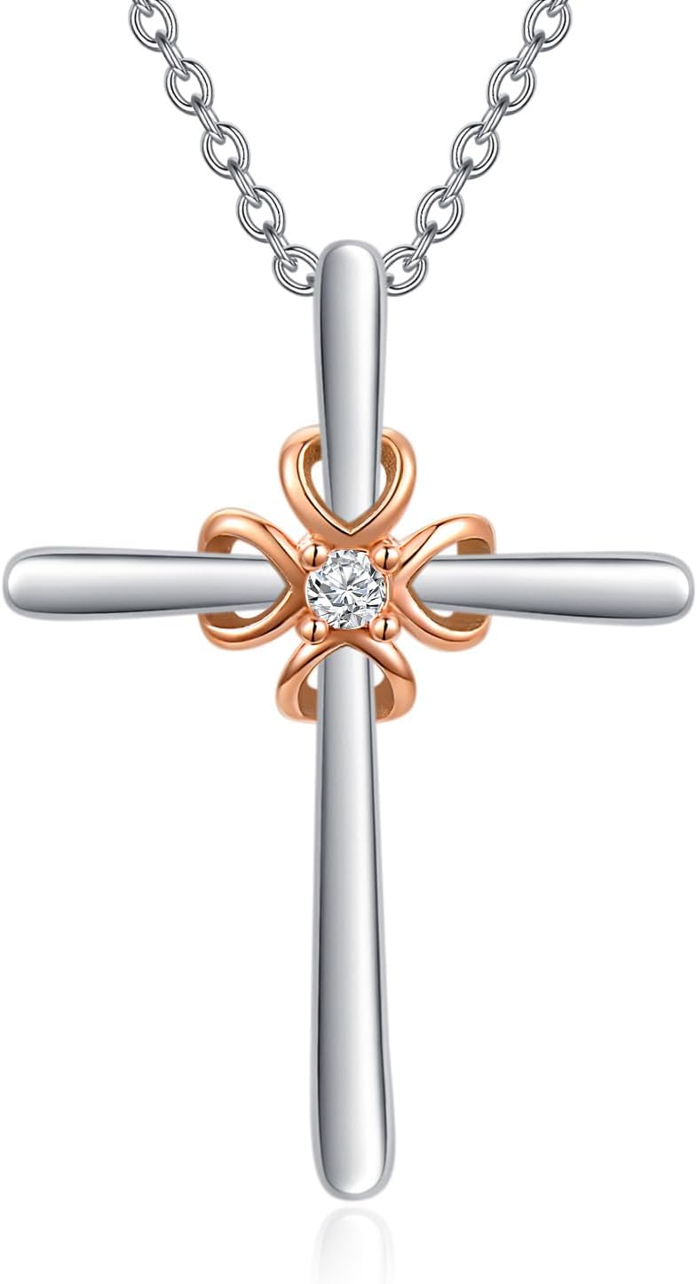 OCJ Silver Birthstone Cross Necklaces