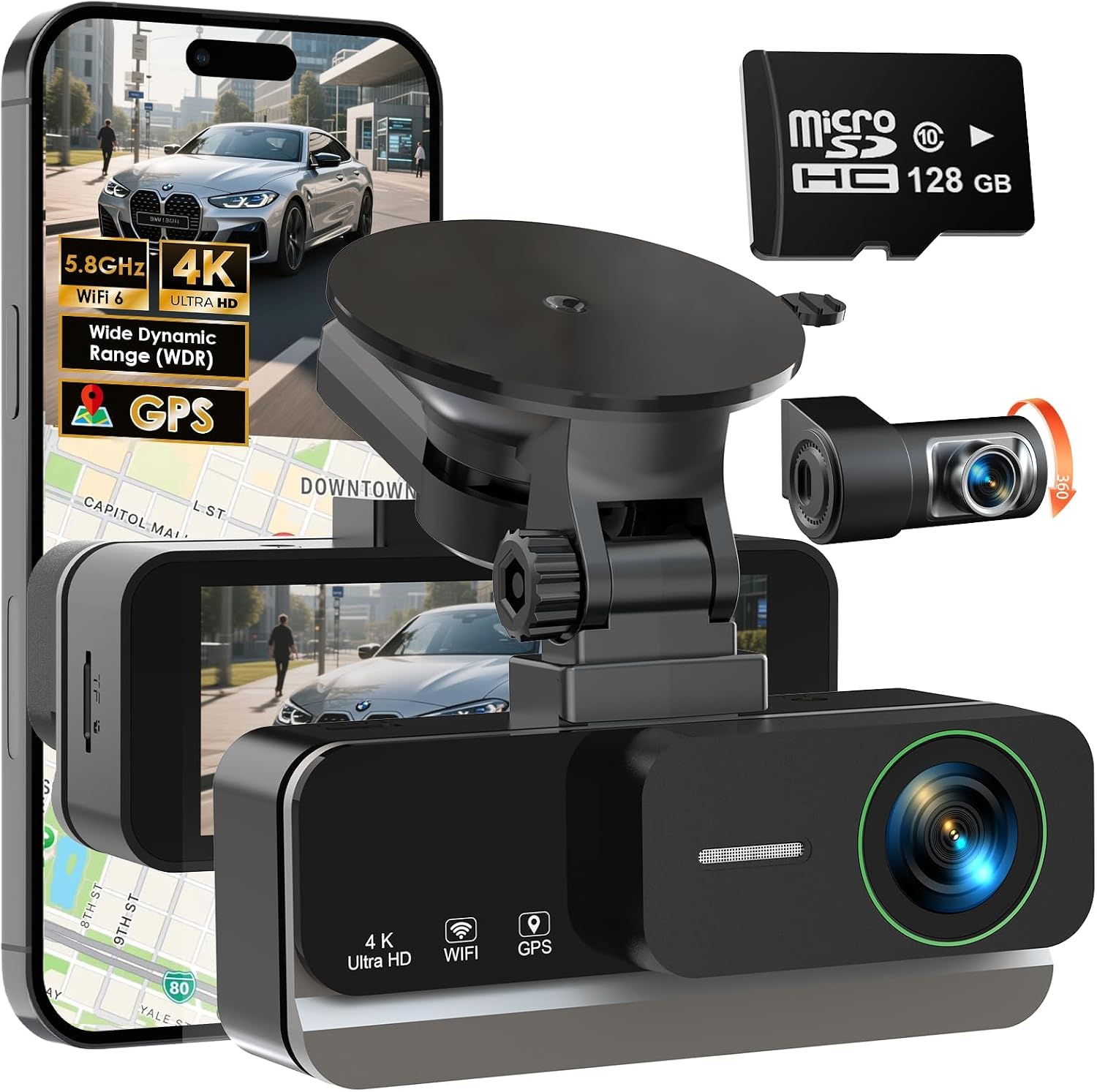 4K Dash Cams Front and Rear