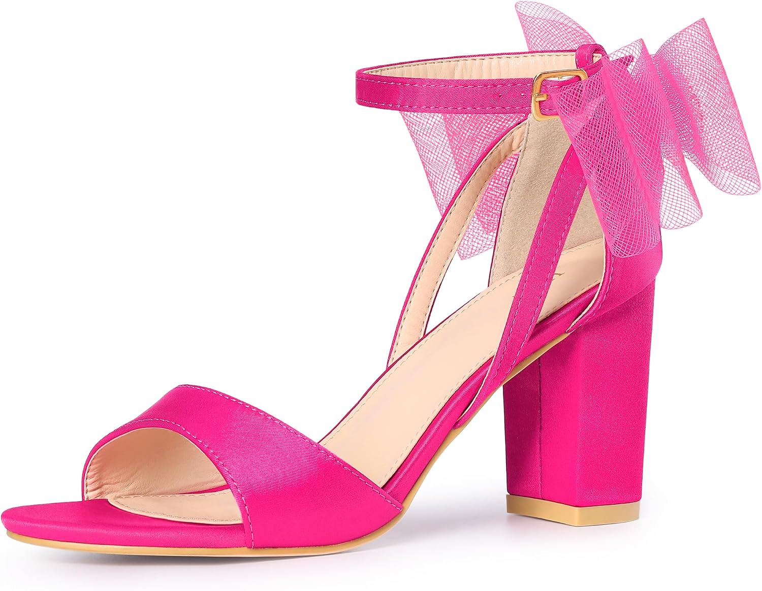 Allegra K Satin Bridal Bow Sandals