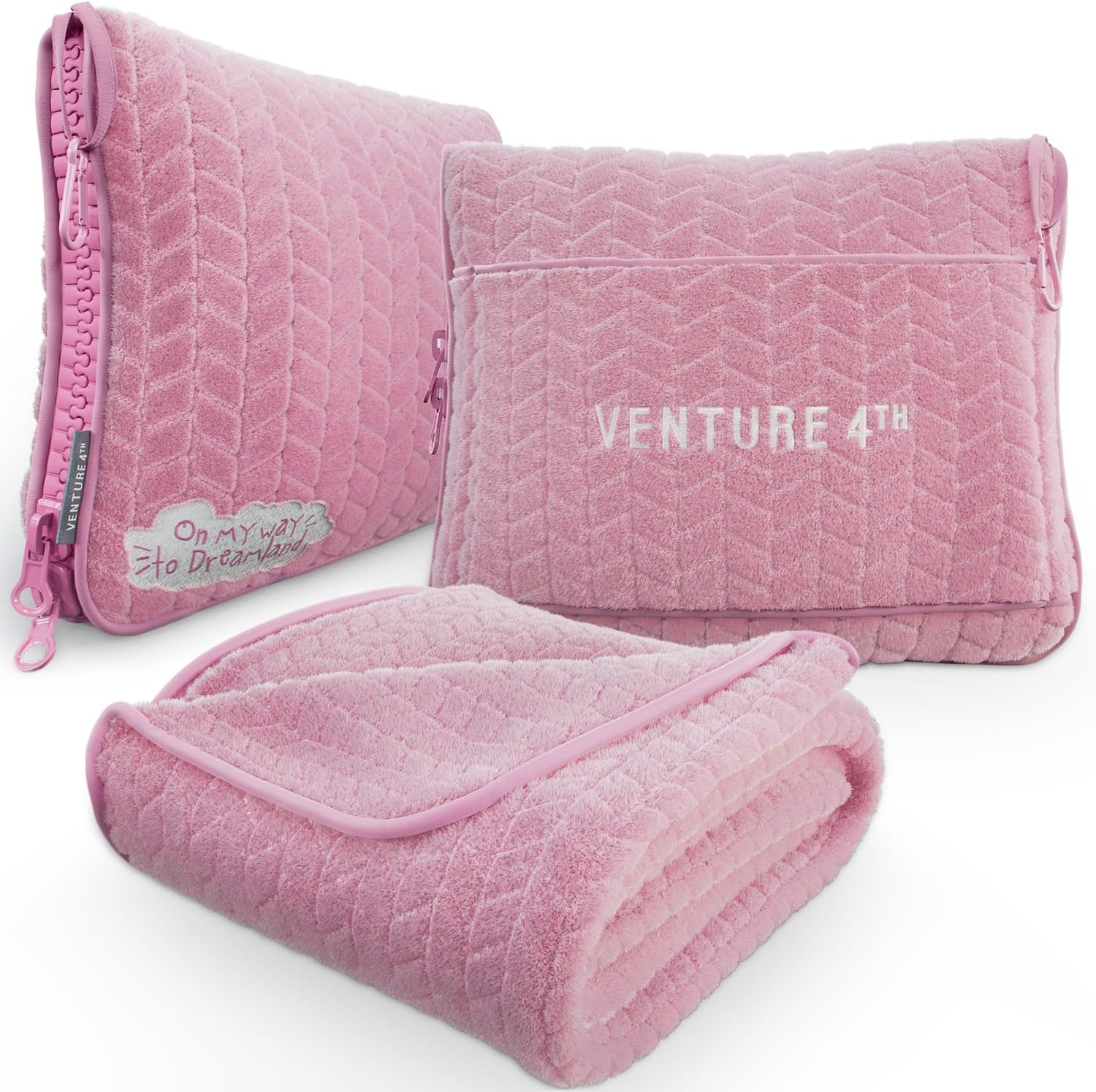 Venture 4th Travel Blanket Pillows (Pink