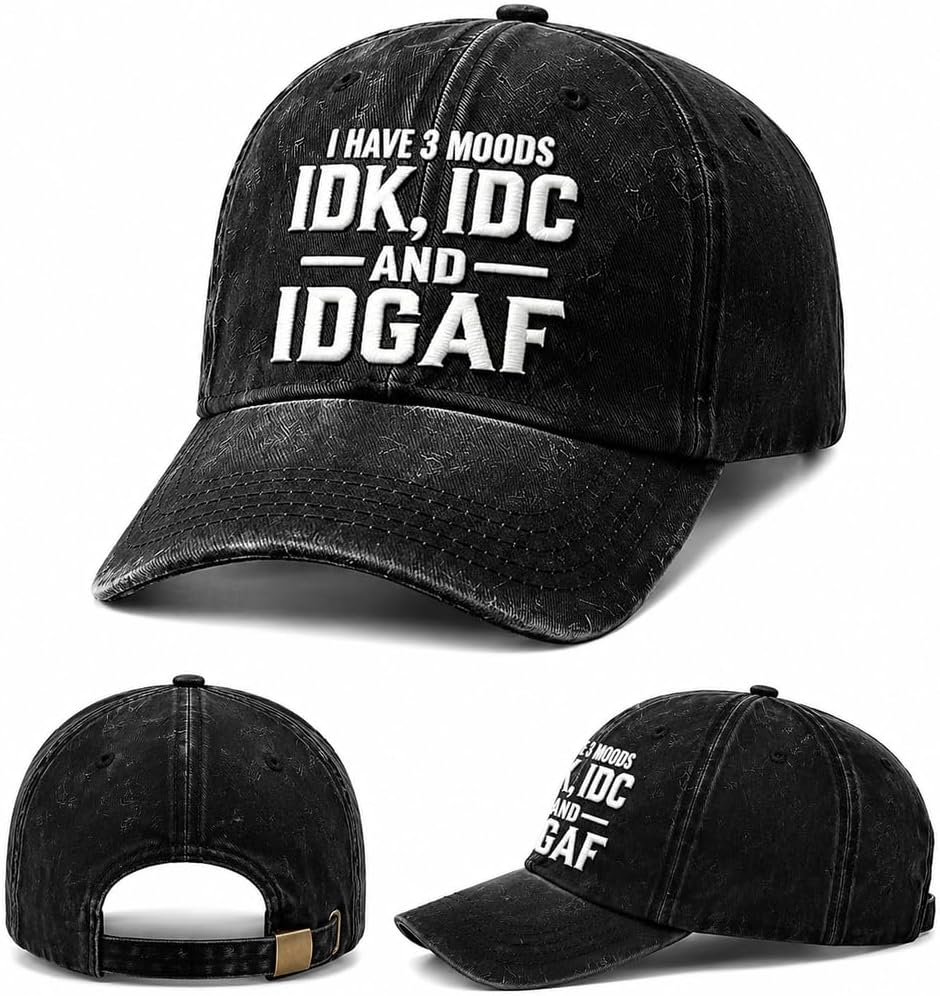 Adjustable Vintage Dad Hats (Black