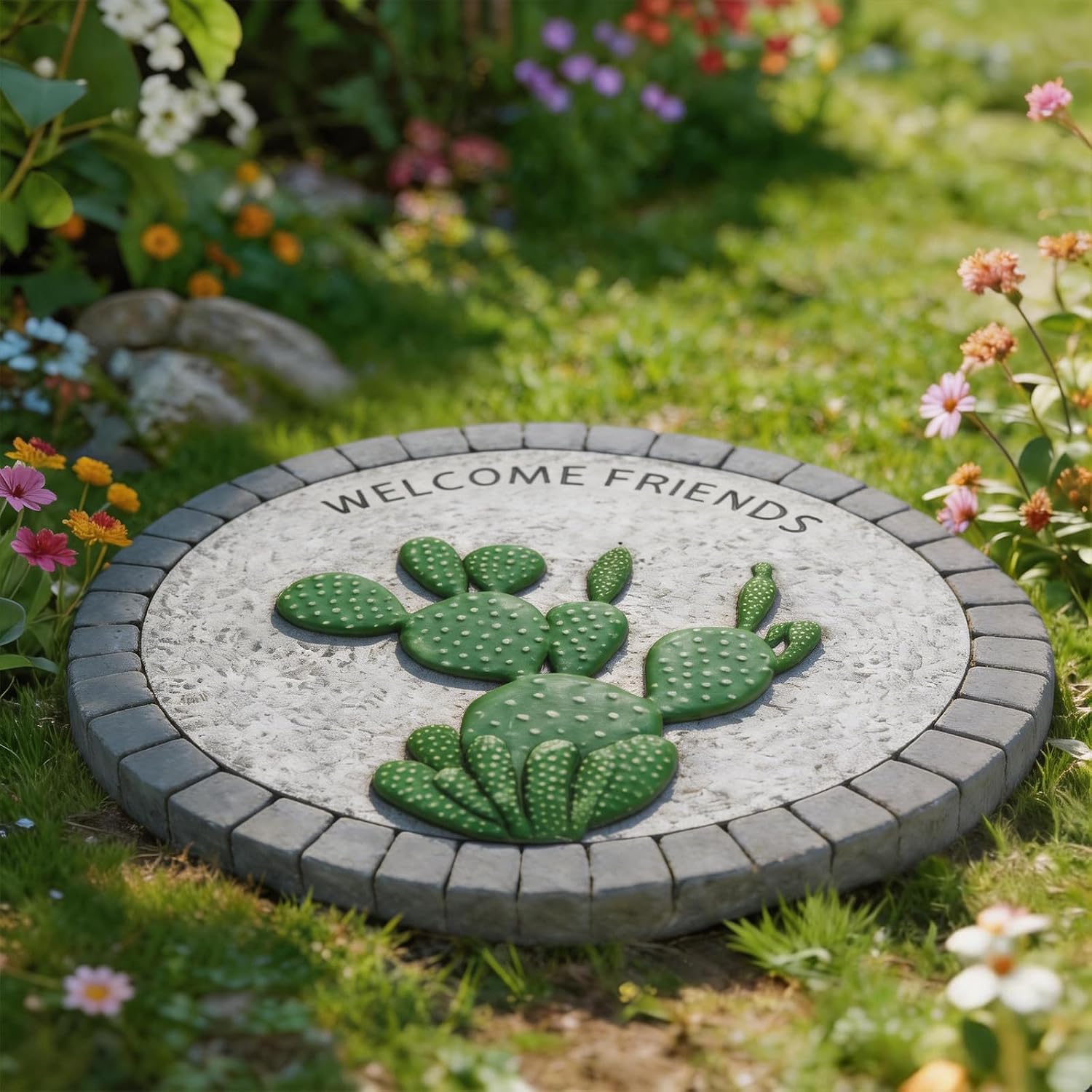 Landoraloria Cement Stepping Stones (Cactus