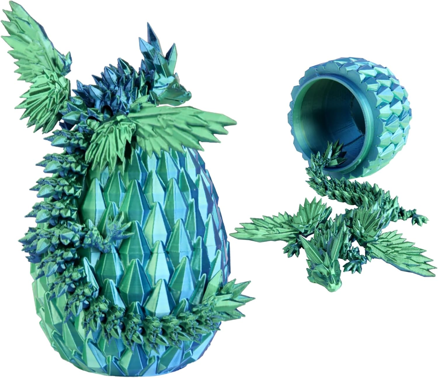 3D Printed Dragon Egg - Crystal Dragon Articulated Fidget Toys for Home Office Decor - Stocking Stuffer, Easter Eges, Surprise Eggs, Collectible Gift for Kids & Adults - Fidget Desk Toy for Kids