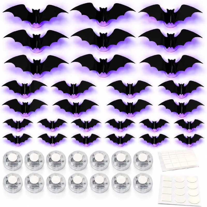 LED Halloween Bat Wall Decorations