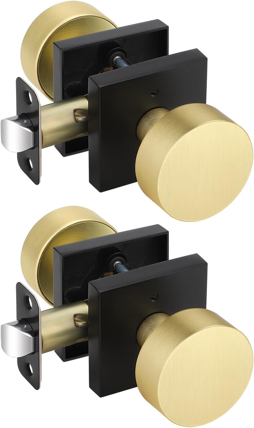 EHOMEWARE Black and Gold Door Knobs